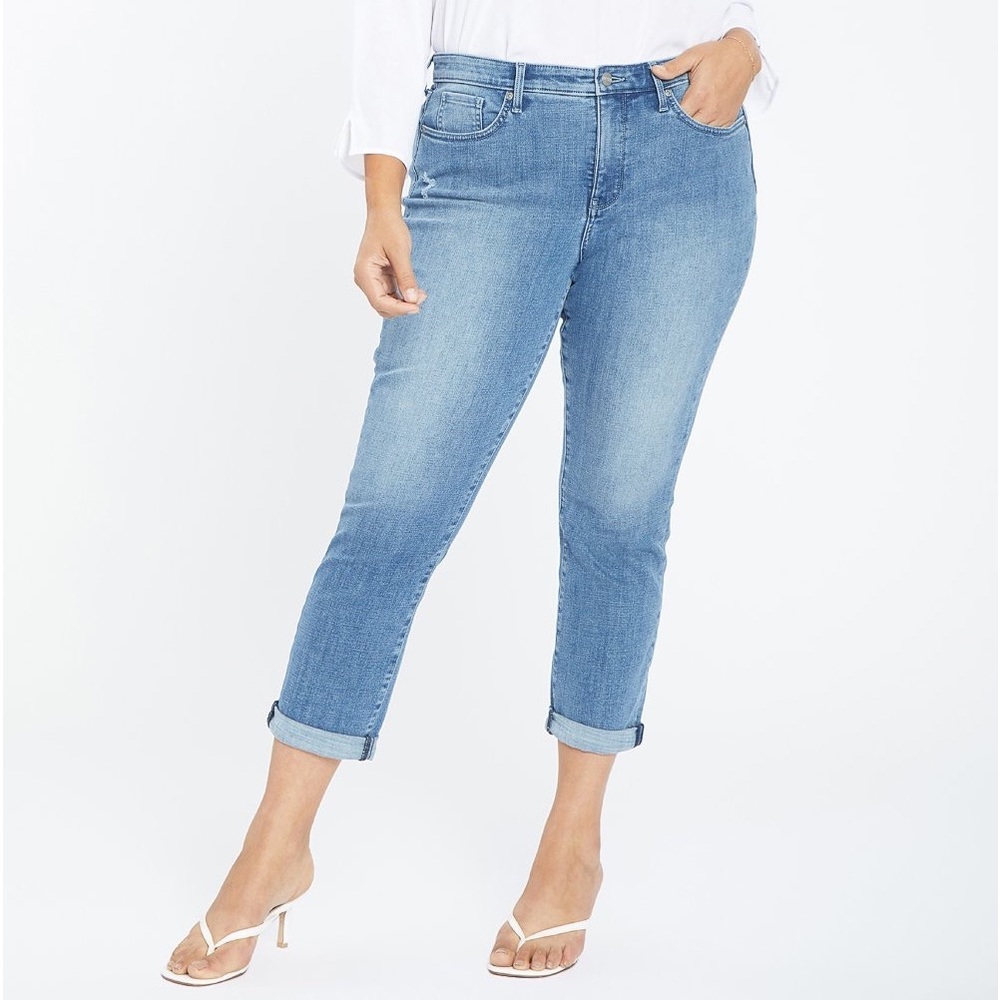 NYDJ Plus Margot Girlfriend Jeans Blue Lunar‎ 22W Minimalist Effortless Casual
